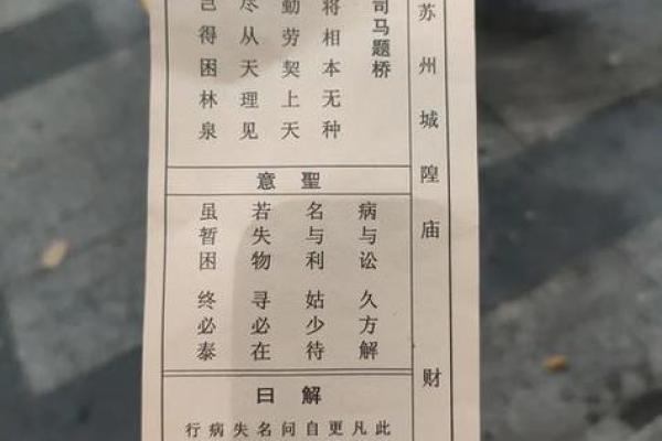 灵签每日运势详解大全