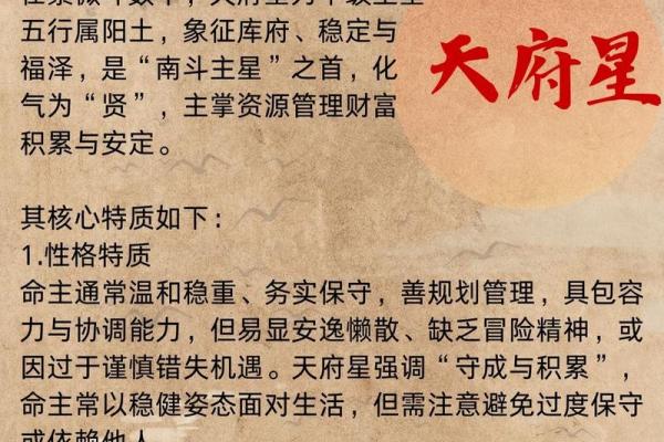 紫薇斗数天府星入十二宫