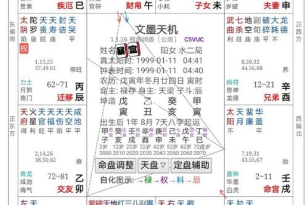 紫微斗数排盘天魁星坐命宫分析,十二宫分析