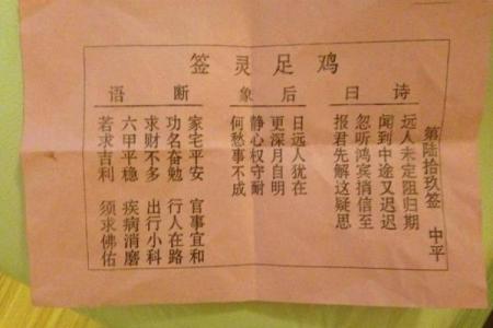 鸡足灵签是什么签