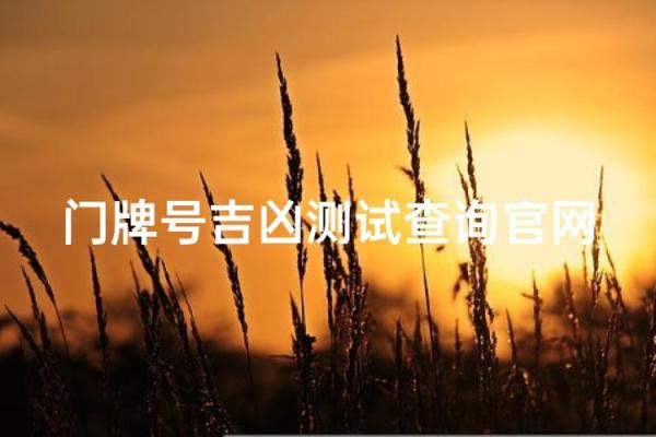 门牌号吉凶在线测试6