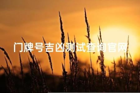 门牌号吉凶在线测试6
